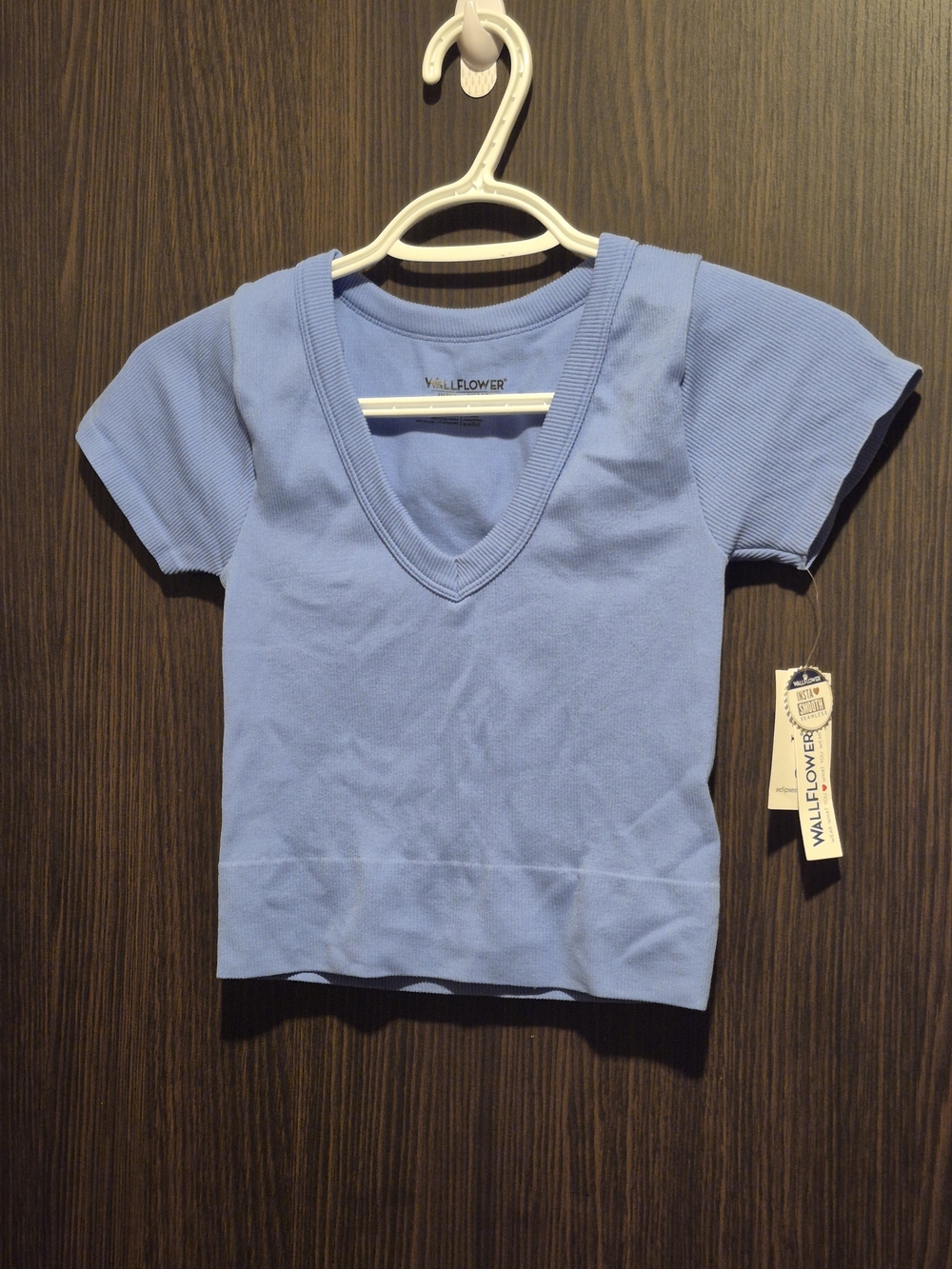 Wallflower Light Blue  V-Neck Crop Top Size: S/M